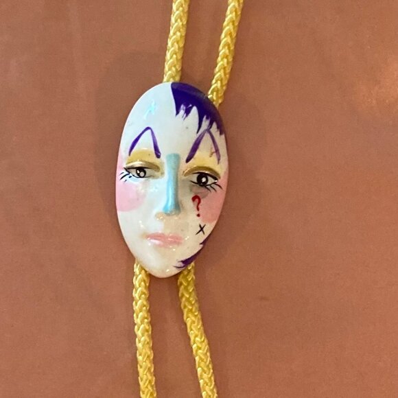 Vintage Metal Bolo Tie, Nice Face Mask, Jester, Nice Design - Picture 4 of 6